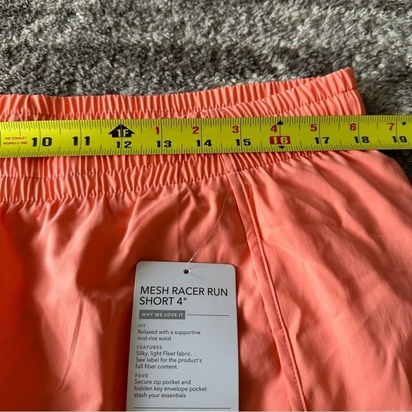 NWT Athleta Mesh Racer Run Short 4” Neon Coral Volt 1X - Picture 4 of 9